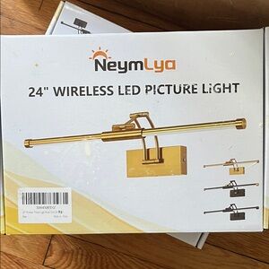 24" Wireless LED Picture Light - black and brass
